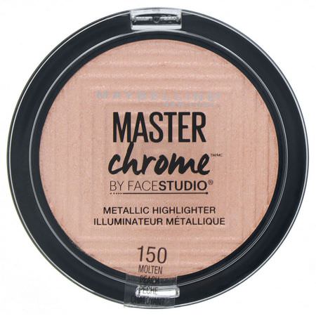 Maybelline, Master Chrome, Metallic Highlighter, Molten Peach 150, 0.19 oz (5.6 g):تمييز,جه