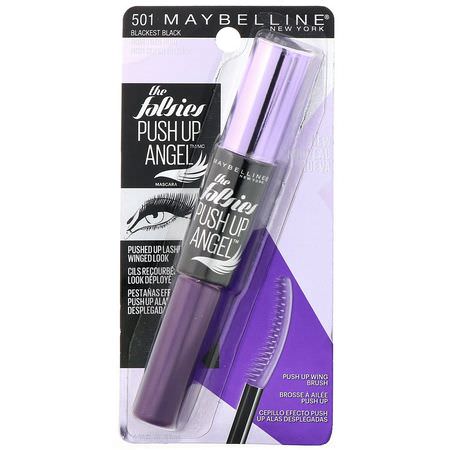 Maybelline, The Falsies, Push Up Angel Mascara, 501 Blackest Black, 0.33 fl oz (9.8 ml):ماسكارا, عي,ن