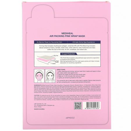Mediheal, Air Packing, Pink Wrap Mask, 5 Sheets, 0.67 fl. oz (20 ml) Each:أقنعة مضادة للشيخ,خة, أقنعة K-جمال لل,جه