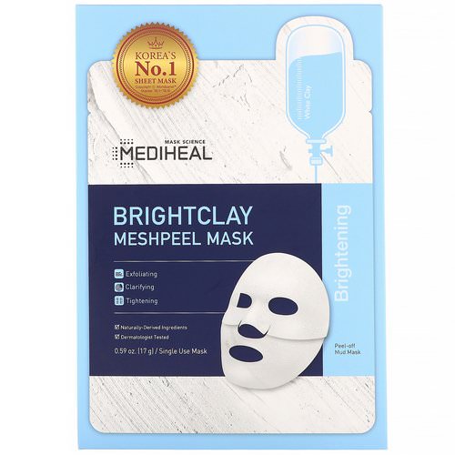 Mediheal, Brightclay, Meshpeel Mask, 5 Sheets, 0.59 oz (17 g) Each فوائد