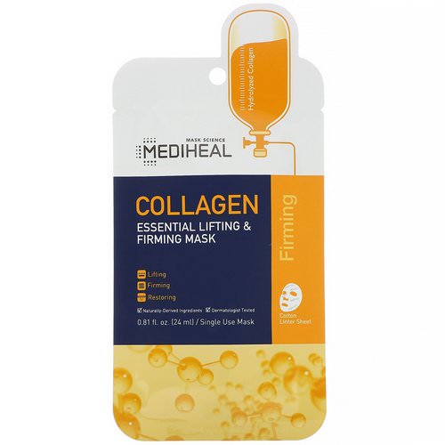 Mediheal, Collagen, Essential Lifting & Firming Mask, 1 Sheet, 0.81 fl oz (24 ml) فوائد