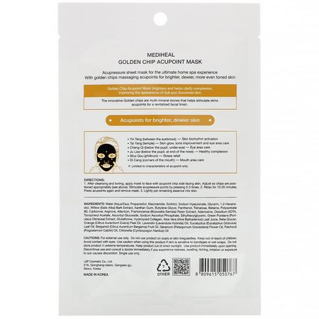 Mediheal, Golden Chip, Acupoint Mask, 1 Sheet, 0.84 fl oz (25 ml):أقنعة التفتيح, أقنعة ال,جه K-جمال
