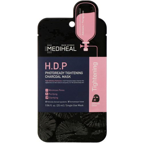Mediheal, H.D.P, Photoready Tightening Charcoal Mask, 1 Sheet, 0.84 fl oz (25 ml) فوائد