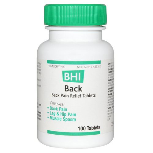 MediNatura, BHI, Back, Pain Relief, 100 Tablets فوائد