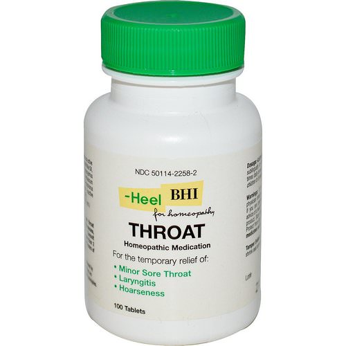 MediNatura, BHI, Throat, Homeopathic Medication, 100 Tablets فوائد