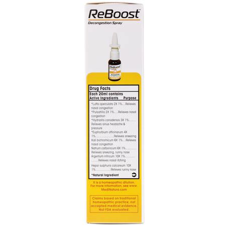 MediNatura, ReBoost, Decongestion Spray, 0.68 fl oz (20 ml):بخاخ الأنف, غسل الجي,ب الأنفية