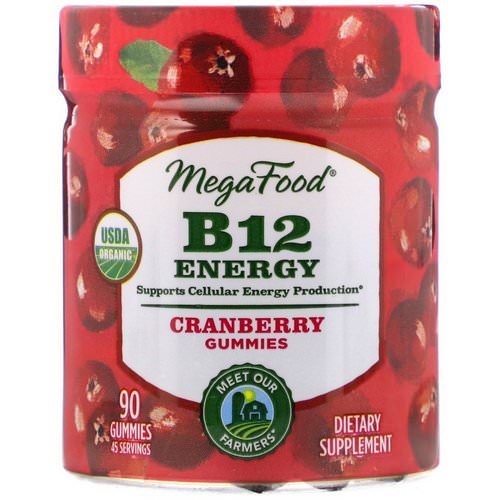 MegaFood, B12 Energy, Cranberry, 90 Gummies فوائد
