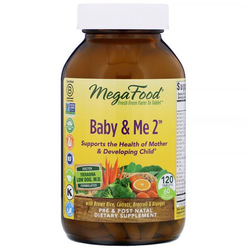 MegaFood, Baby & Me 2, 120 Tablets فوائد