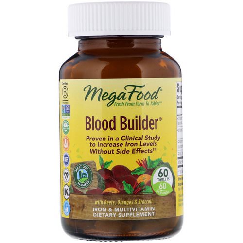 MegaFood, Blood Builder, 60 Tablets فوائد