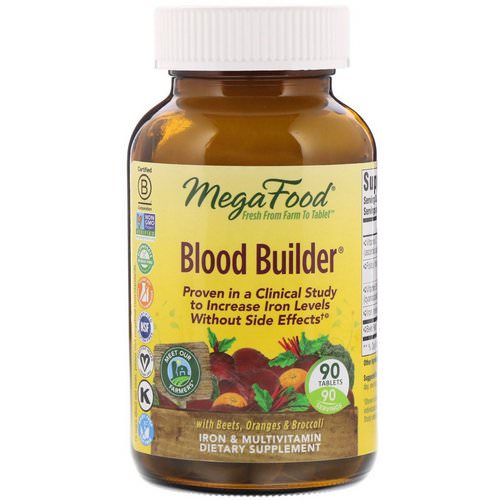 MegaFood, Blood Builder, 90 Tablets فوائد