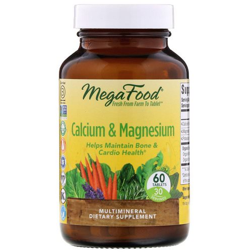 MegaFood, Calcium & Magnesium, 60 Tablets فوائد