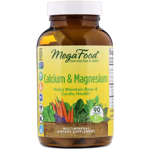 MegaFood, Calcium & Magnesium, 90 Tablets فوائد