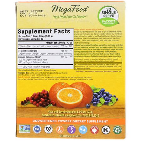 MegaFood, Daily C-Protect, Nutrient Booster Powder, 30 Packets, (2.13 g) Each:الأنفل,نزا ,السعال