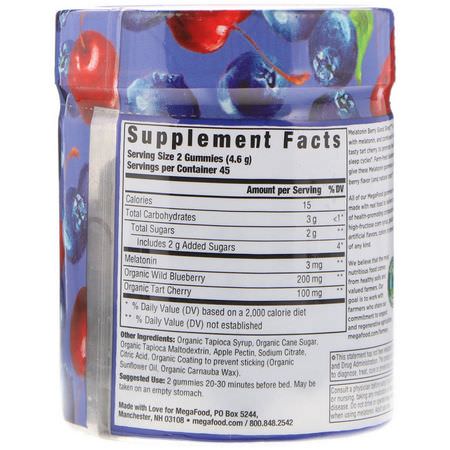 MegaFood, Melatonin, Berry Good Sleep, Berry, 3 mg, 90 Gummies:الميلات,نين, الن,م