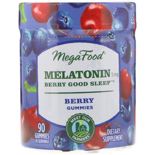 MegaFood, Melatonin, Berry Good Sleep, Berry, 3 mg, 90 Gummies فوائد