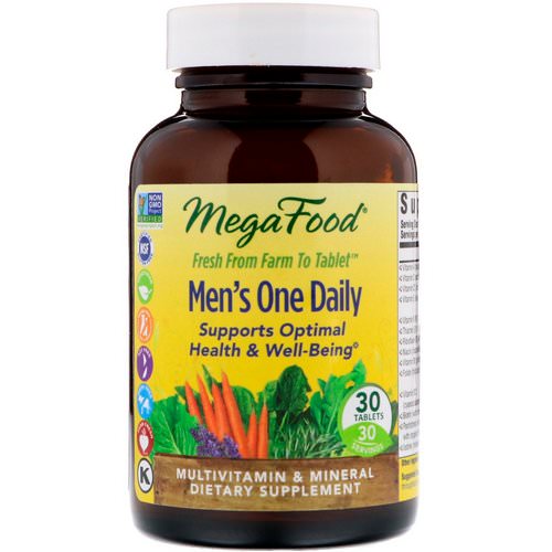 MegaFood, Men’s One Daily, Iron Free, 30 Tablets فوائد