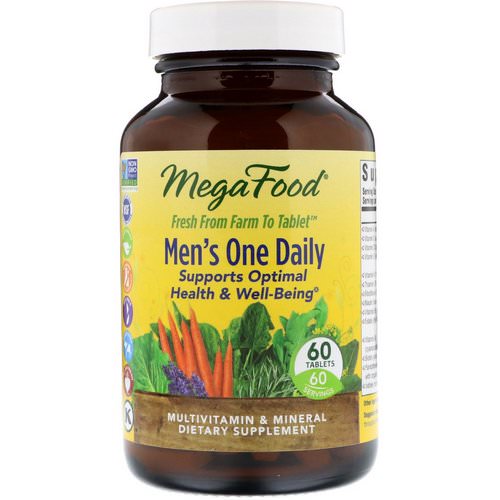MegaFood, Men's One Daily, Iron Free, 60 Tablets فوائد