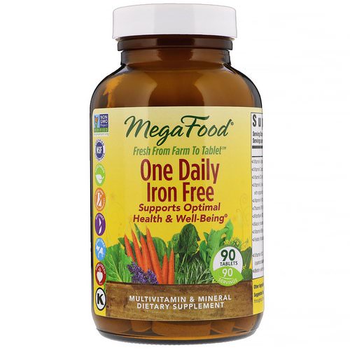 MegaFood, One Daily, Iron Free, 90 Tablets فوائد