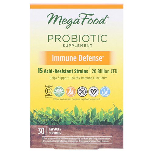 MegaFood, Probiotic Supplement, Immune Defense, 30 Capsules فوائد