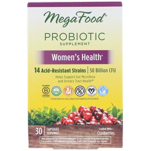 MegaFood, Probiotic Supplement, Women's Health, 30 Capsules فوائد