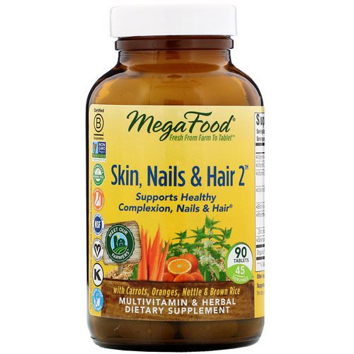 MegaFood, Skin, Nails & Hair 2, 90 Tablets فوائد