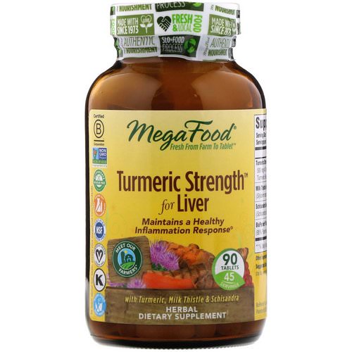 MegaFood, Turmeric Strength for Liver, 90 Tablets فوائد