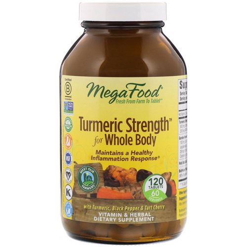 MegaFood, Turmeric Strength for Whole Body, 120 Tablets فوائد