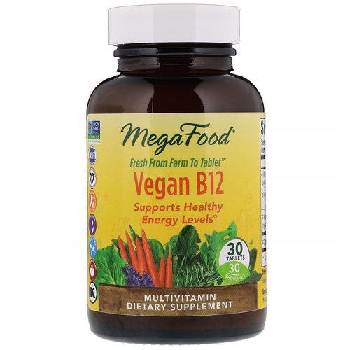 MegaFood, Vegan B12, 30 Tablets فوائد
