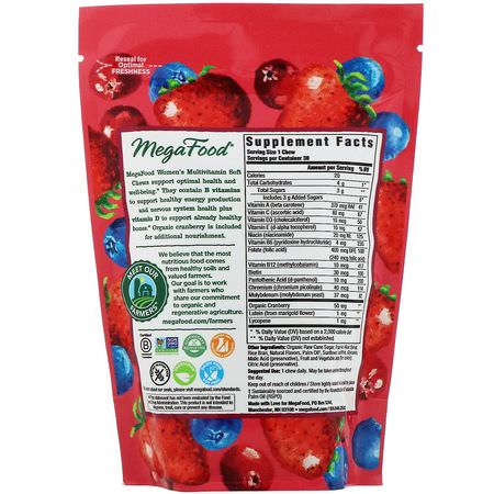 MegaFood, Women's Multivitamin Soft Chews, Mixed Berry Flavor, 30 Individually Wrapped Soft Chews:الفيتامينات المتعددة للنساء, صحة المرأة