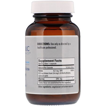 Metabolic Maintenance, L-Methylfolate, 2.5 mg, 90 Capsules:فيتامين ب, الفيتامينات