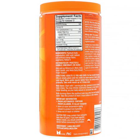 Metamucil, Appetite Control Dietary Supplement, Powder, Orange Zest, 1.45 lbs (662 g):سيللي,م هسك, ليف