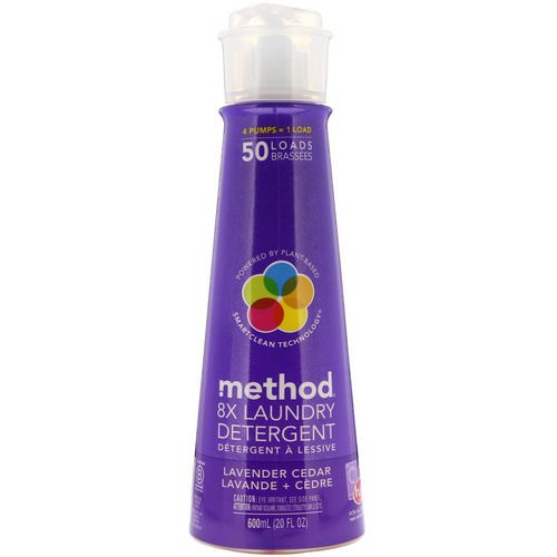 Method, 8X Laundry Detergent, Lavender Cedar, 20 fl oz (600 ml) فوائد