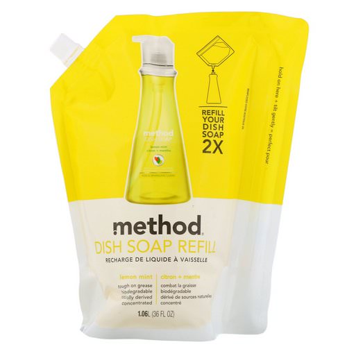 Method, Dish Soap Refill, Lemon Mint, 36 fl oz (1.06 l) فوائد
