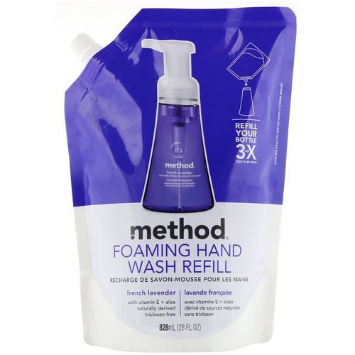 Method, Foaming Hand Wash Refill, French Lavender, 28 fl oz (828 ml) فوائد