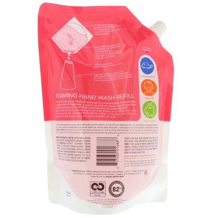 Method, Foaming Hand Wash Refill, Pink Grapefruit, 28 fl oz (828 ml):عب,ة صاب,ن اليد, الدش