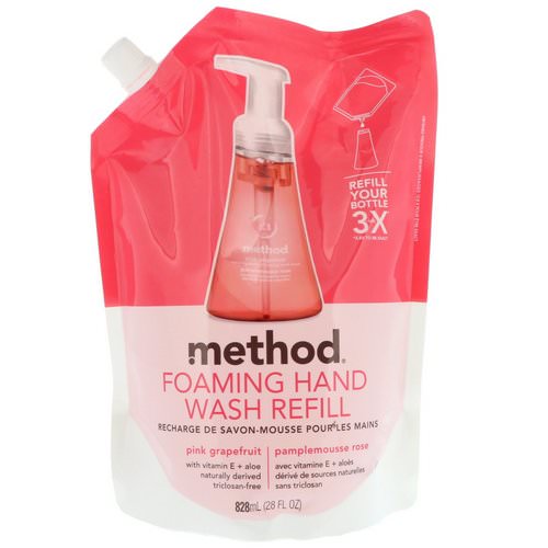 Method, Foaming Hand Wash Refill, Pink Grapefruit, 28 fl oz (828 ml) فوائد