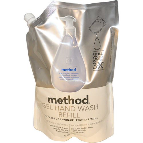 Method, Gel Hand Wash Refill, Free of Dyes + Perfumes, 34 fl oz (1 l) فوائد