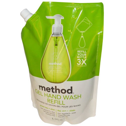 Method, Gel Hand Wash Refill, Green Tea + Aloe, 34 fl oz (1 L) فوائد