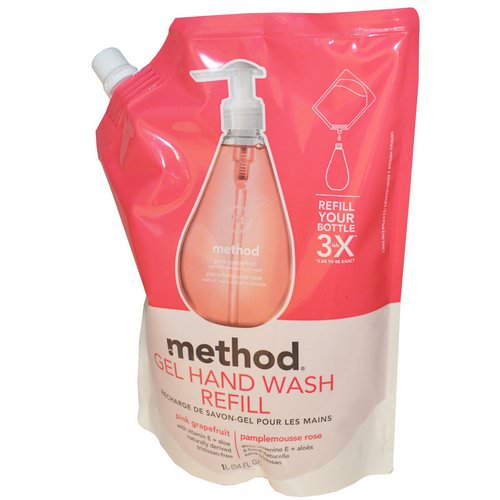 Method, Gel Hand Wash Refill, Pink Grapefruit, 34 fl oz (1 l) فوائد