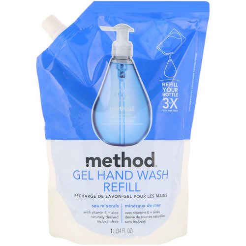 Method, Gel Hand Wash Refill, Sea Minerals, 34 fl oz (1 l) فوائد
