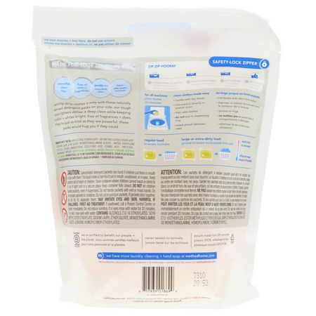 Method, Laundry Detergent Packs, Free + Clear, 42 Loads, 24.7 oz (700 g):المنظفات, الغسيل