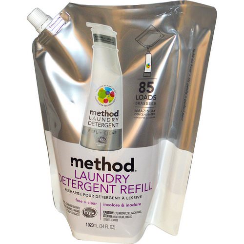 Method, Laundry Detergent Refill, 85 Loads, Free + Clear, 34 fl oz (1020 ml) فوائد