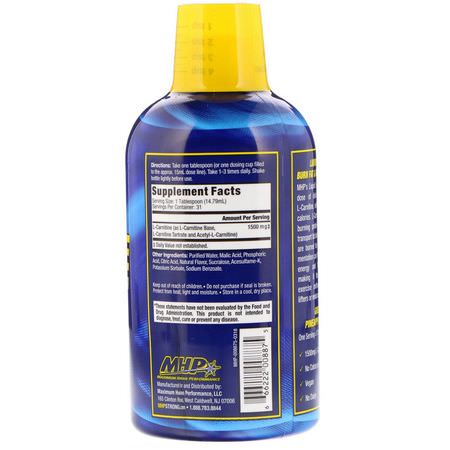 MHP, Liquid L-Carnitine, Pineapple Mango, 1,500 mg, 16 fl oz (473 ml):L-Carnitine,الأحماض الأمينية
