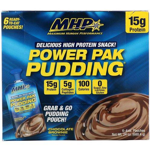 MHP, Power Pak Pudding, Chocolate Brownie, 6 Pouches, 4 oz (113.4 g) فوائد