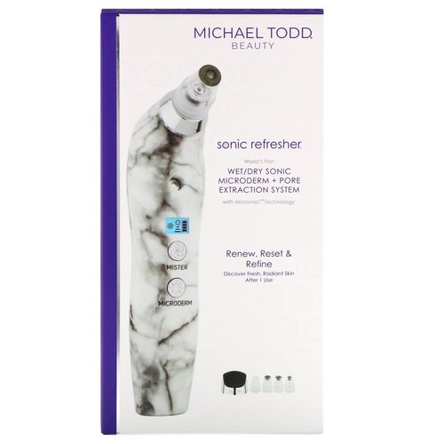 Michael Todd Beauty, Soniclear Petite, Antimicrobial Sonic Skin Cleansing System, White Marble, 5 Piece Kit فوائد