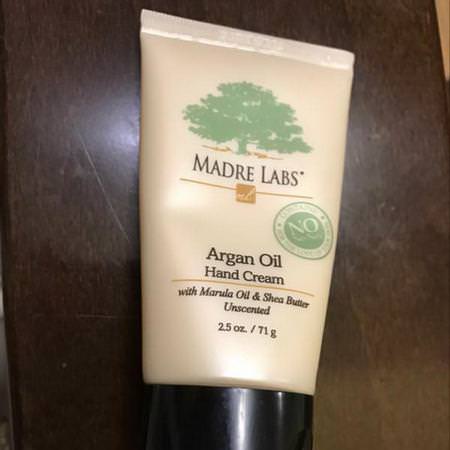 Mild By Nature, Argan Oil Hand Cream with Marula Oil & Coconut Oil plus Shea Butter, Soothing and Unscented, 2.5 oz (71 g)