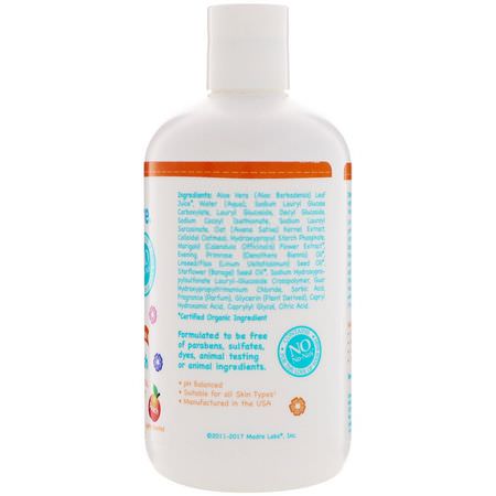 Mild By Nature, Tear-Free Baby Shampoo & Body Wash, Peach, 12.85 fl oz (380 ml):جل الاستحمام, غس,ل جسم الطفل