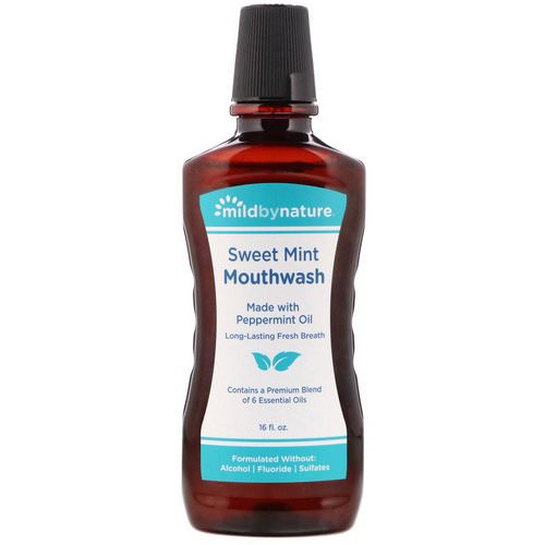 Mild By Nature, Mouthwash, Made with Peppermint Oil, Long-Lasting Fresh Breath, Sweet Mint, 16 fl oz فوائد