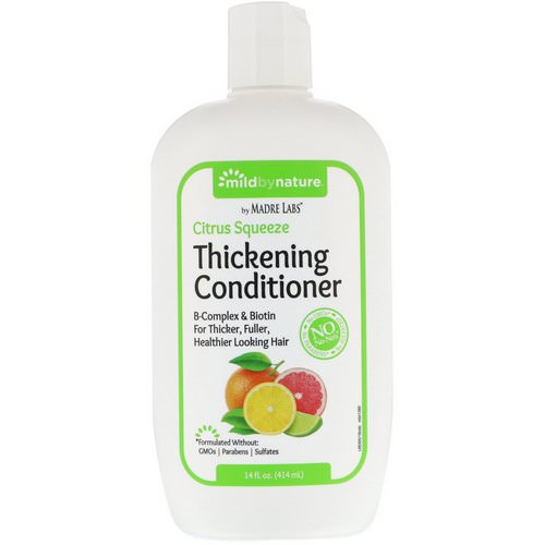 Mild By Nature, Thickening B-Complex + Biotin Conditioner by Madre Labs, No Sulfates, Citrus Squeeze, 14 fl oz (414 ml) فوائد