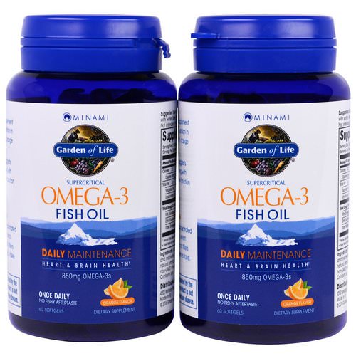 Minami Nutrition, Supercritical, Omega-3 Fish Oil, 850 mg, Orange Flavor, 120 Softgels Each فوائد